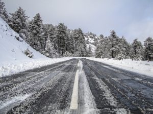 Wintery Snow Covered Road