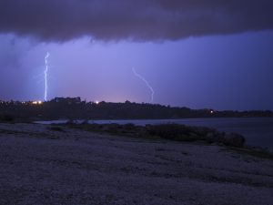 Coastal Lightning Storm