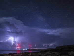 Stary Night Lightning Storm