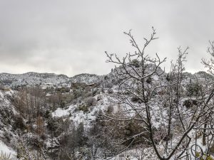 Snow Covered Mountain Village