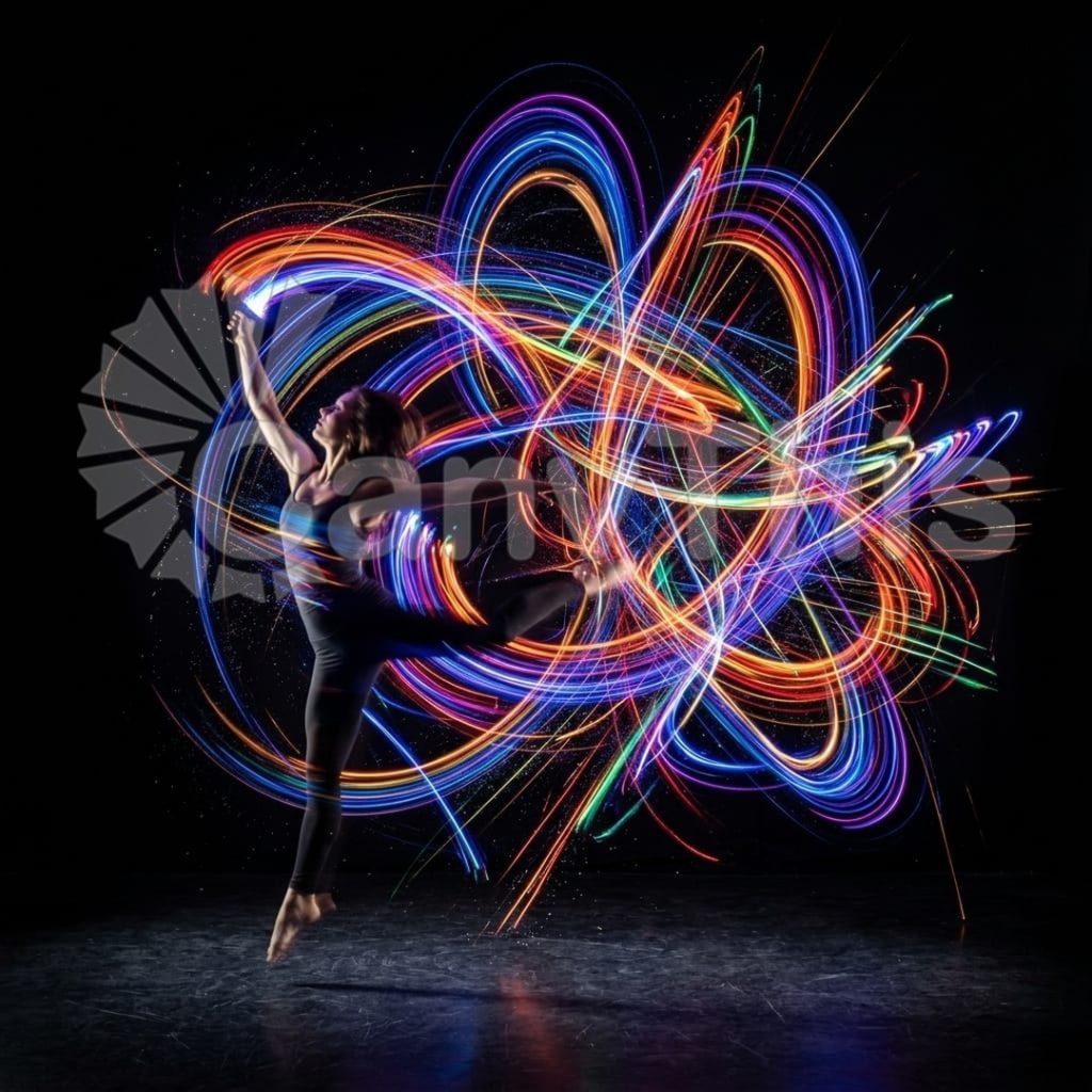 
									Light Graffiti — 8-Minute Exposure City Painting