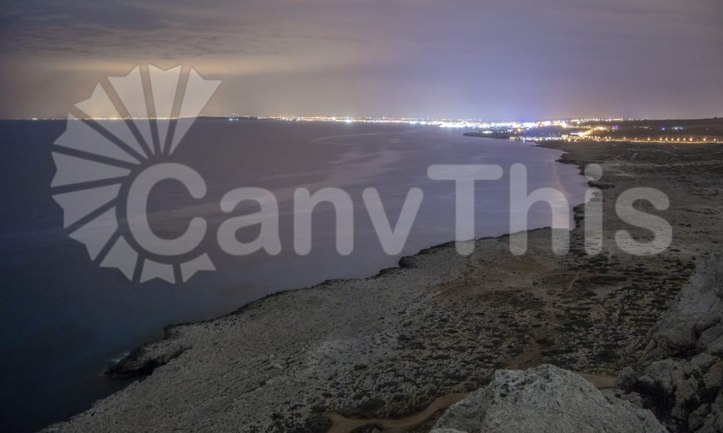
									Nighttime Coastal Scene