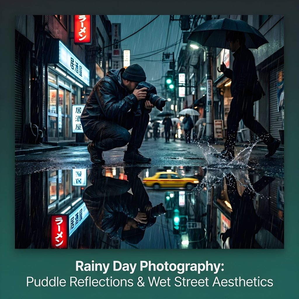 
									Rainy Day Photography: Puddle Reflections & Wet Street Aesthetics