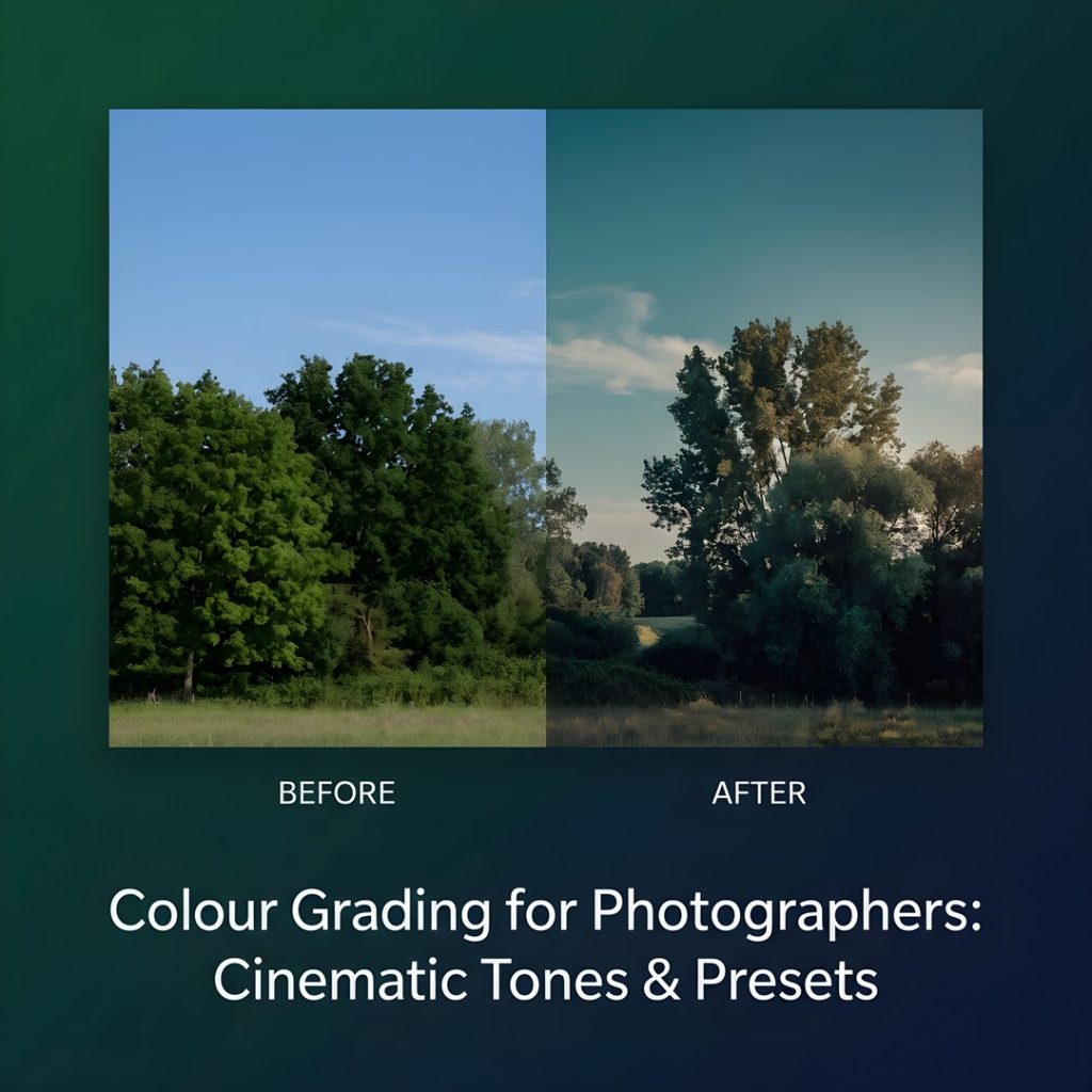 
									Colour Grading for Photographers: Cinematic Tones & Presets