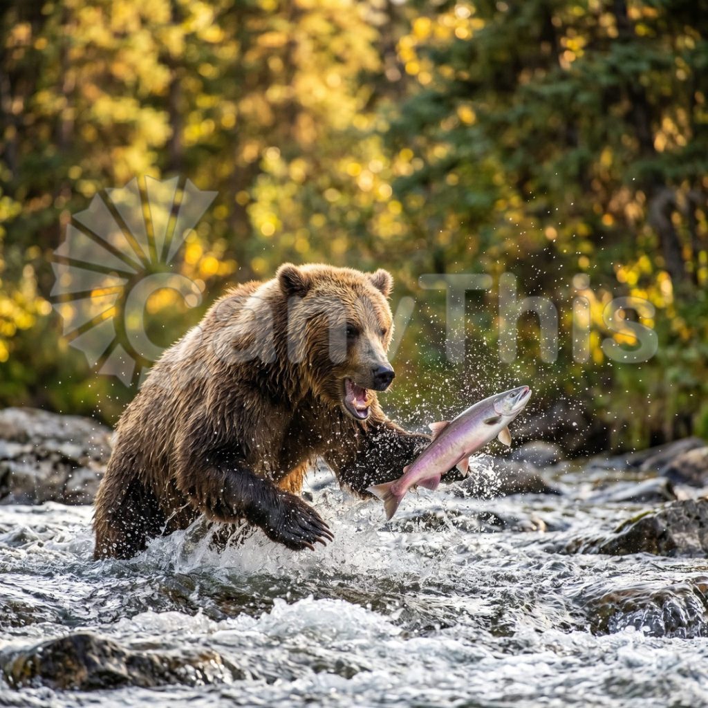 
									Grizzly Salmon Strike — Brooks Falls Alaska