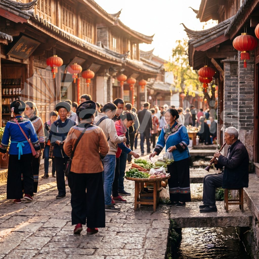 
									Lijiang Ancient Town — Naxi Canal at Night