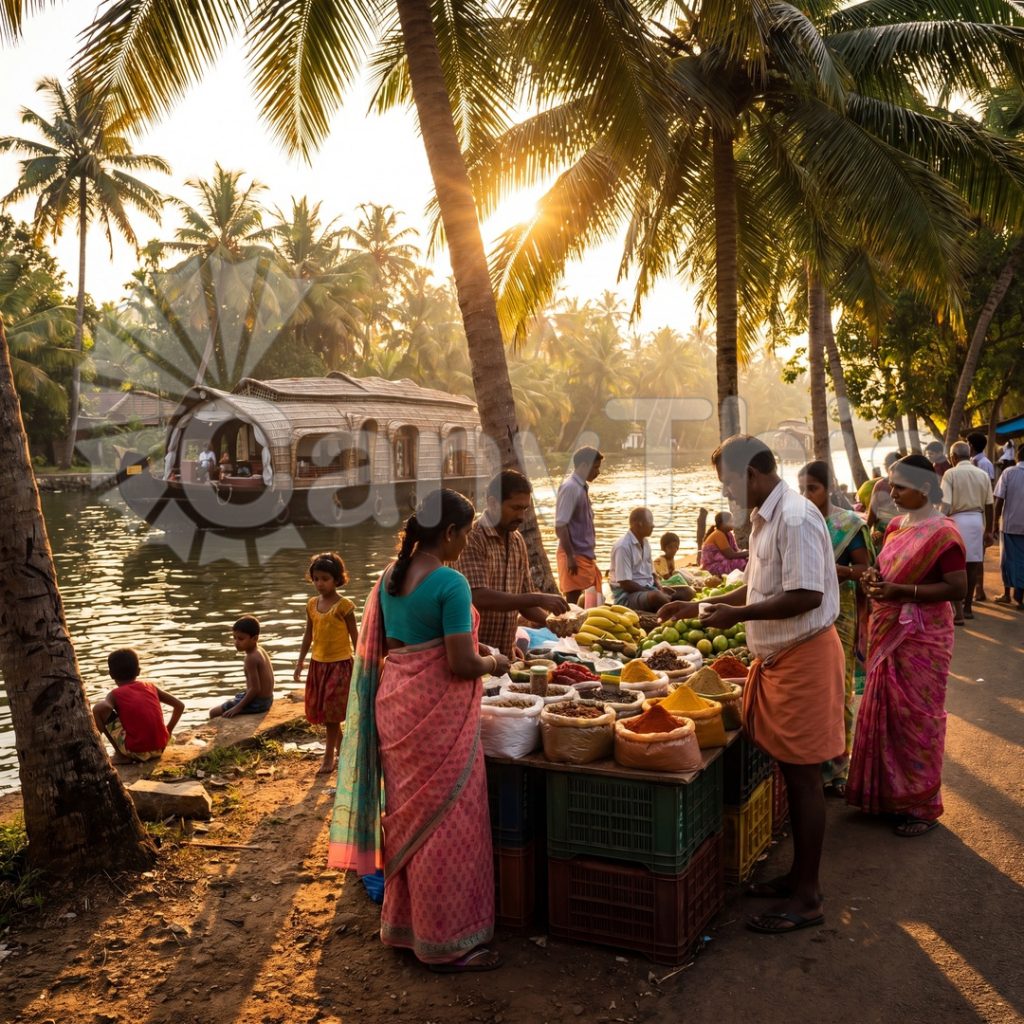 
									Kerala Backwaters — Houseboat at Dawn