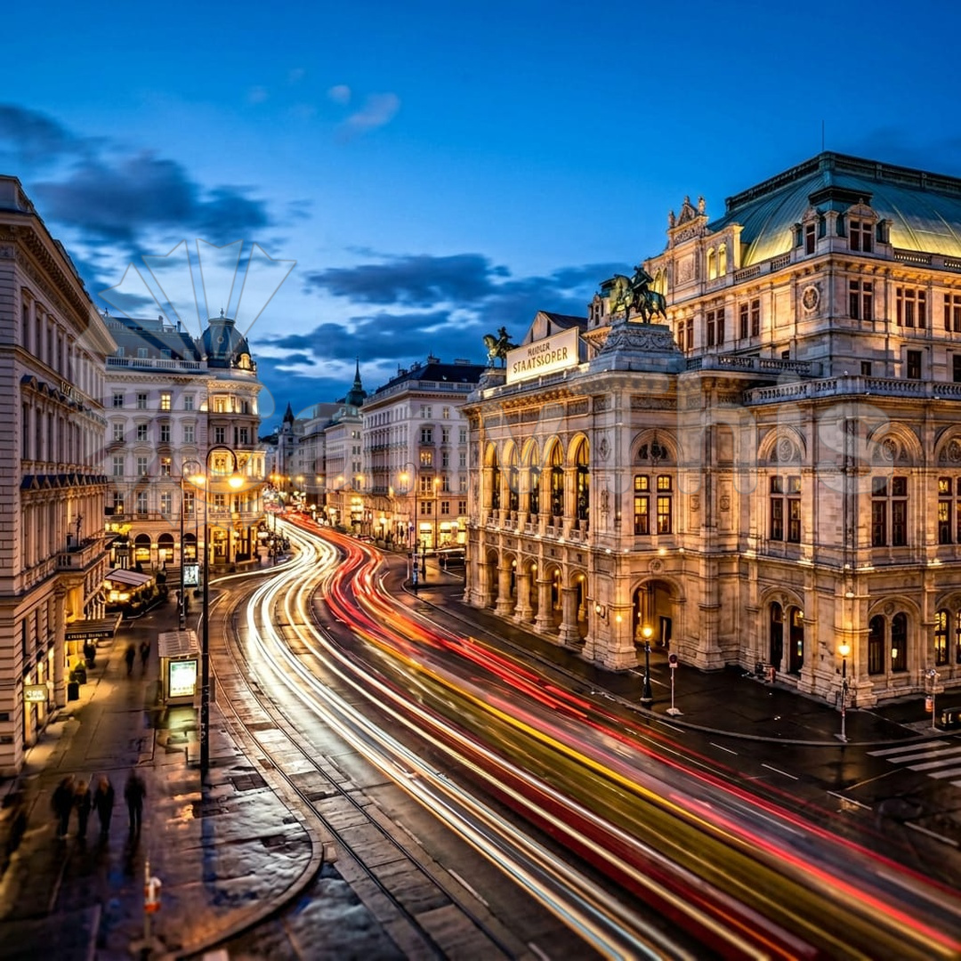 22. Vienna Ringstrasse — Parliament at Night_watermarked