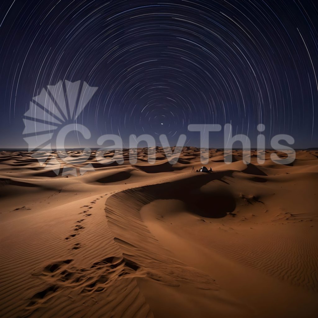 
									Sahara Star Trails — Erg Chebbi Circle