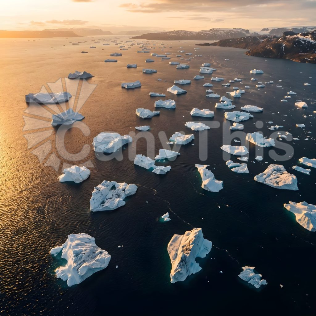 
									Iceberg Drift — Greenlandic Fjord Aerial