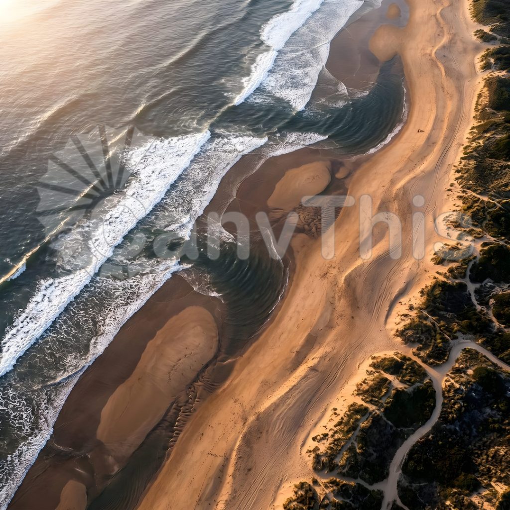 
									Sandy Beach Patterns — Rügen Aerial Study