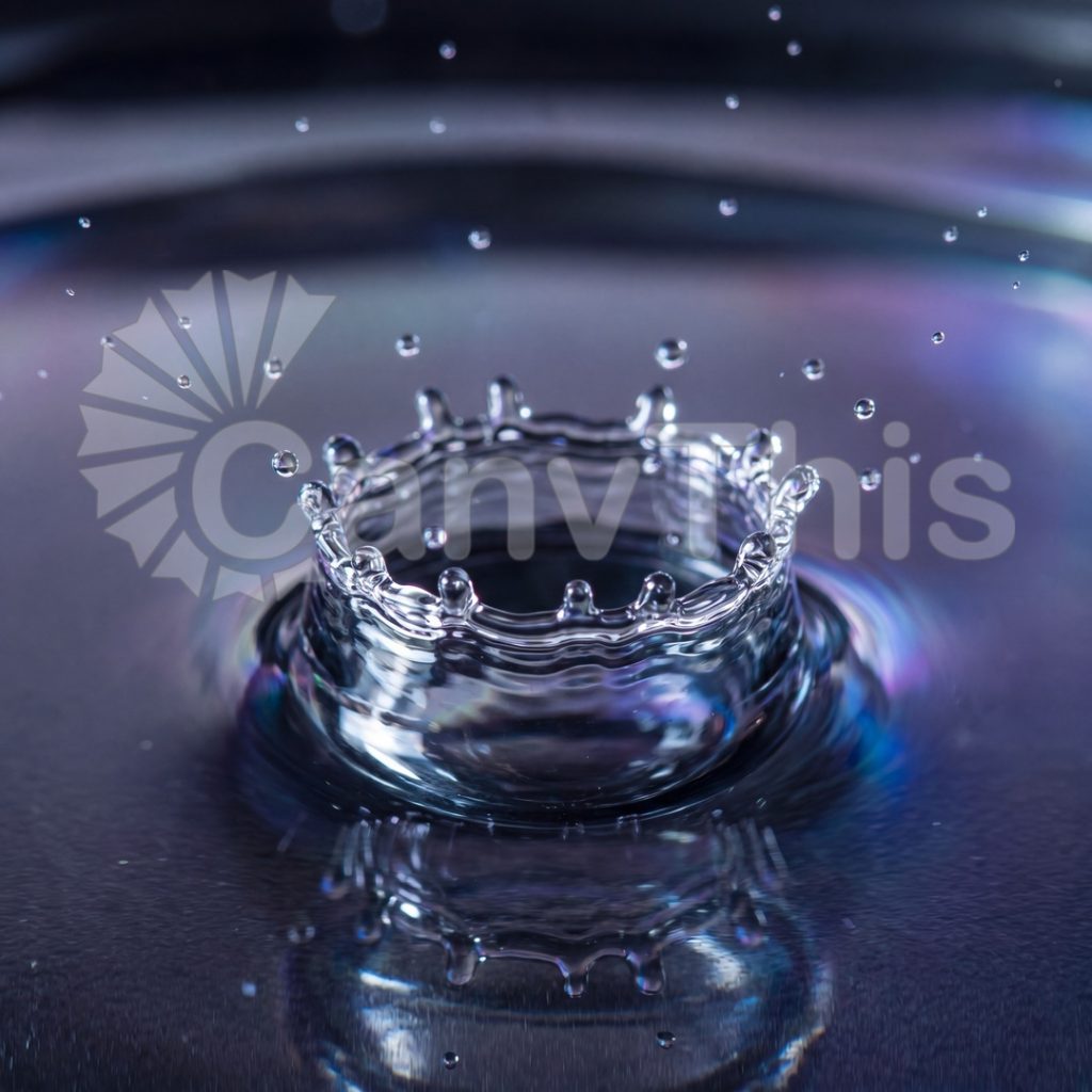 
									Water Droplet Crown — 1/25000 Second Impact Study