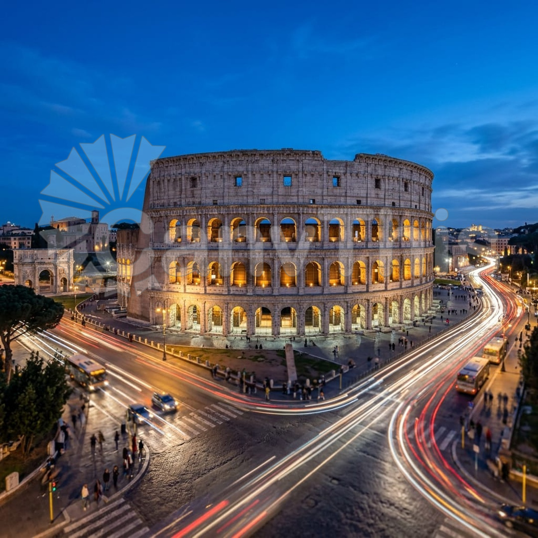 37. Rome Colosseum — Sunrise Pink Light_watermarked