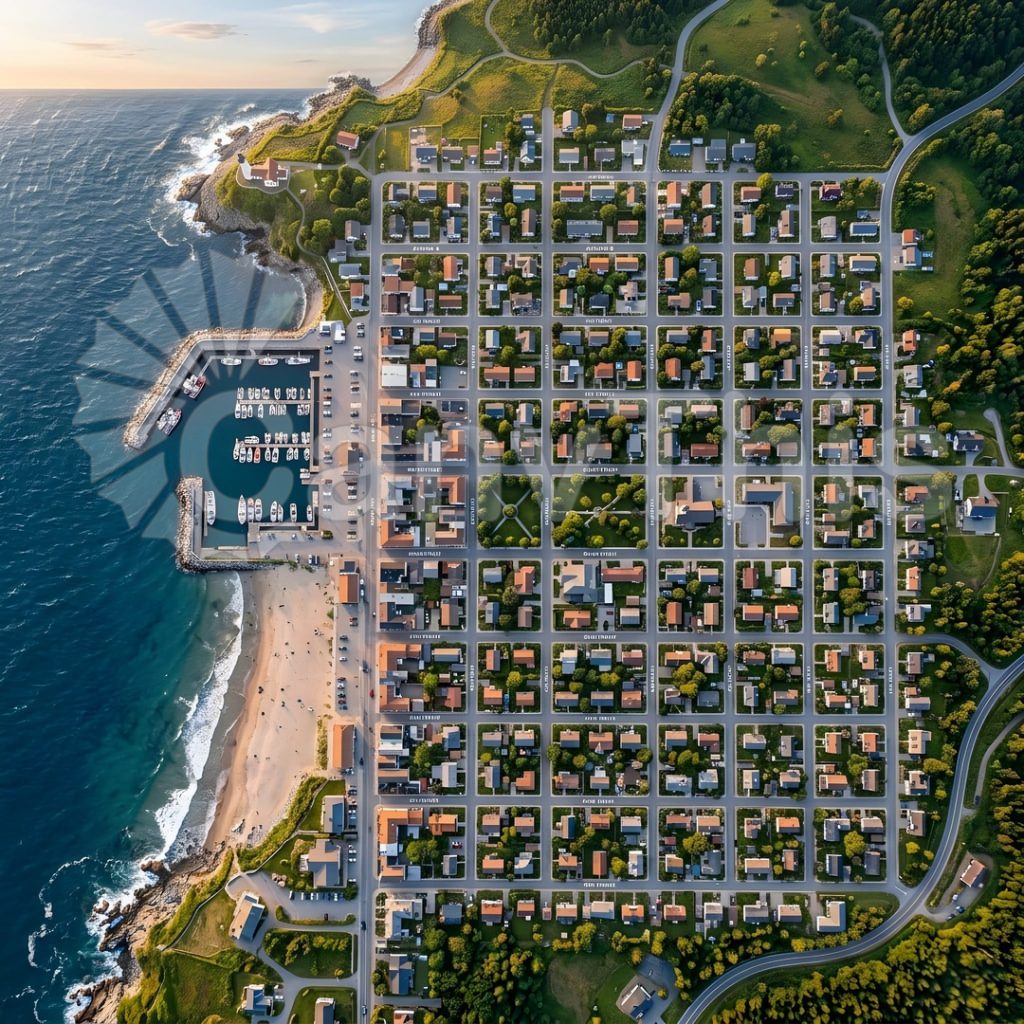 
									Coastal Town Grid — Positano Aerial