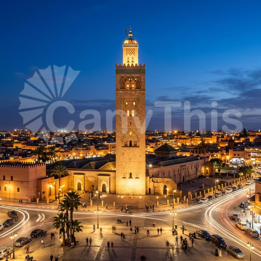 
									Koutoubia Mosque — Marrakech Minaret at Dusk