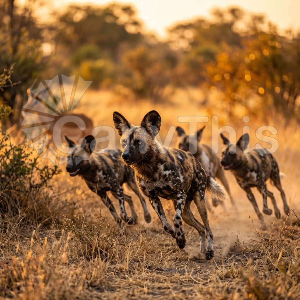 
									African Wild Dog Hunt — Lycaon pictus
