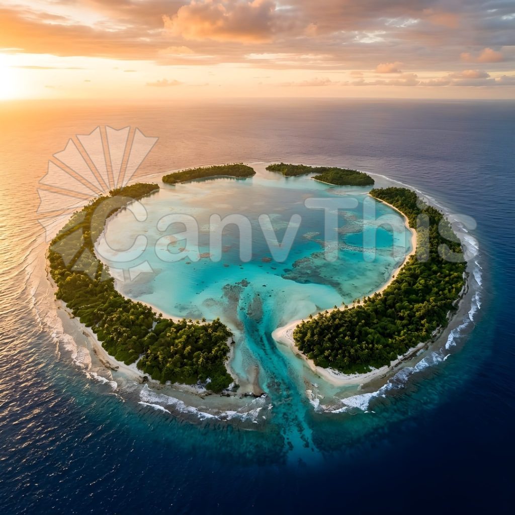 
									Tropical Island Ring — Maldives Atoll Aerial