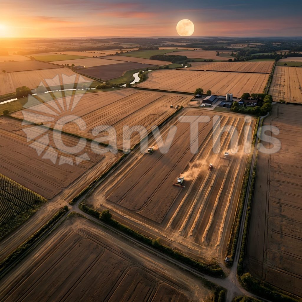 
									Harvest Moon Fields — English Midlands Aerial