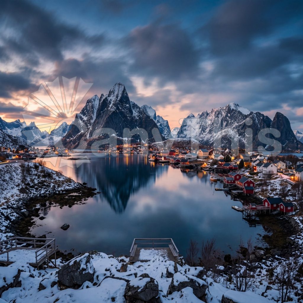 
									Lofoten Reine — Village Panoramic Winter