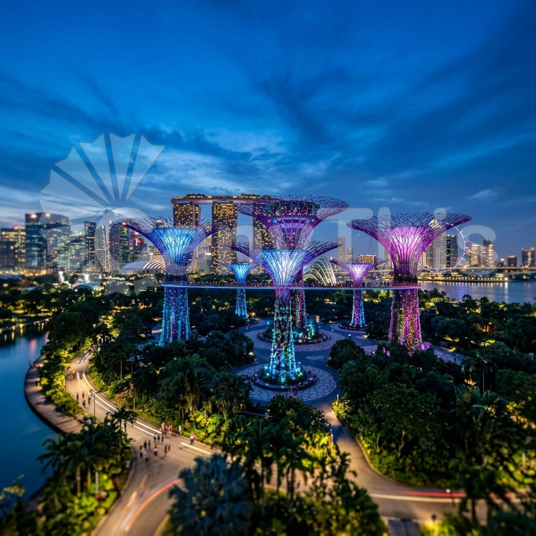 51. Singapore Supertrees — Gardens by the Bay Night_watermarked
