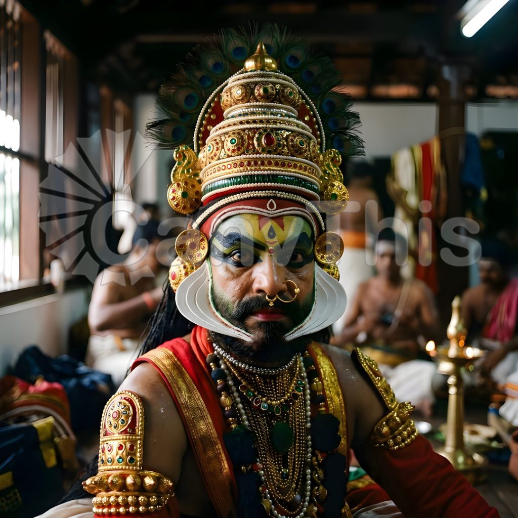 
									Kerala Kathakali — Make-up Application Portrait
