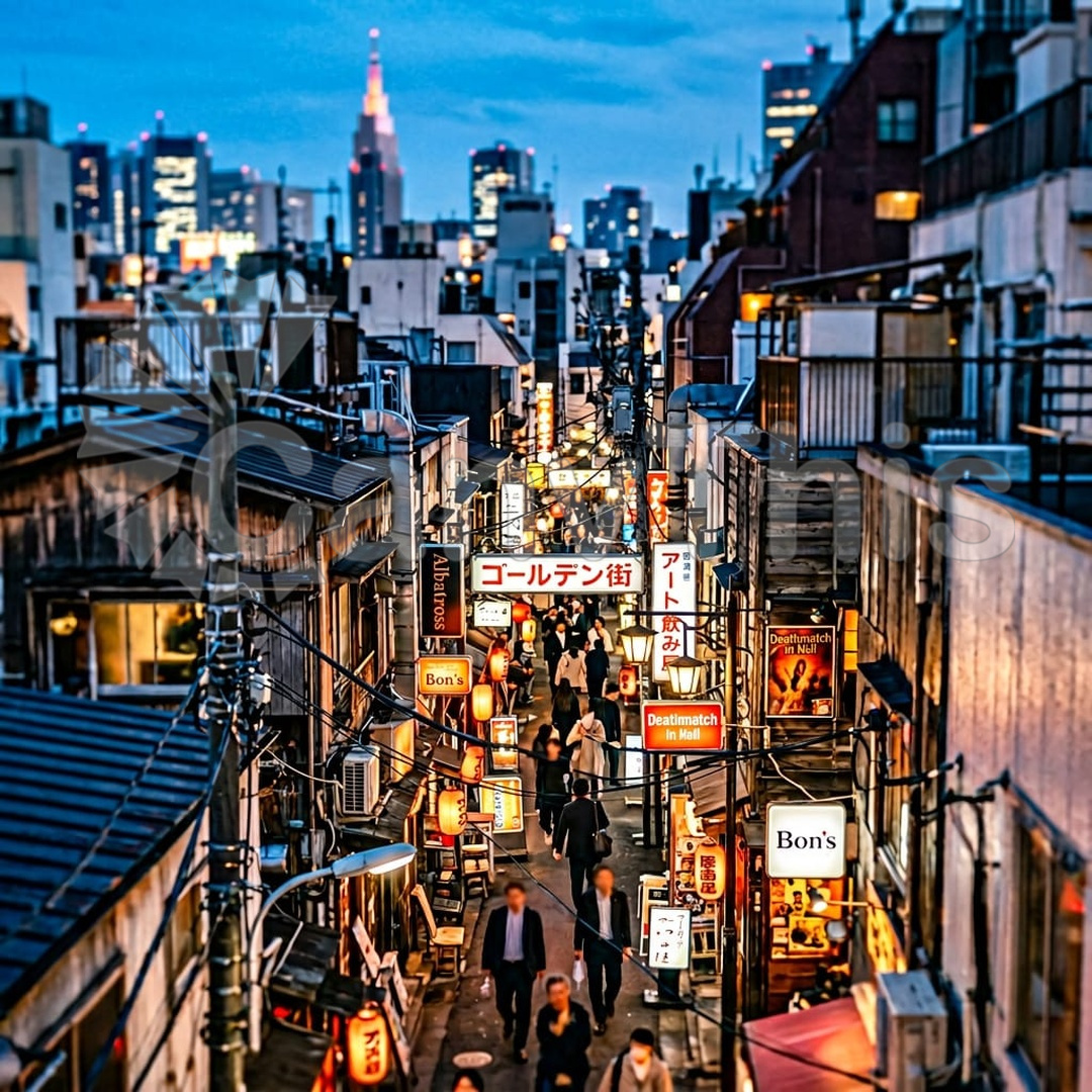 52. Tokyo Golden Gai — Shinjuku Rainy Night Alley_watermarked