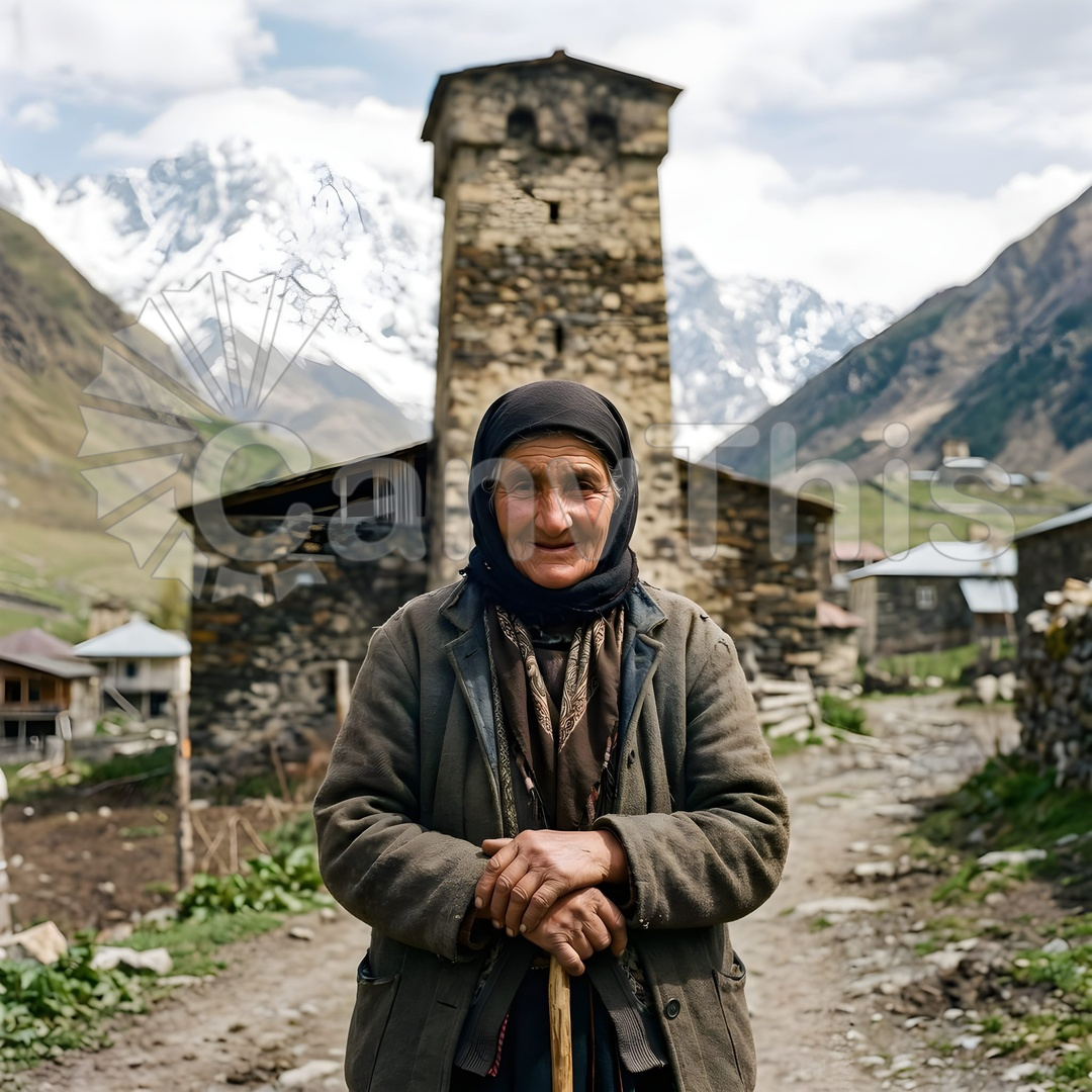57. Georgian Svan Tower — Mestia Elder Portrait_watermarked