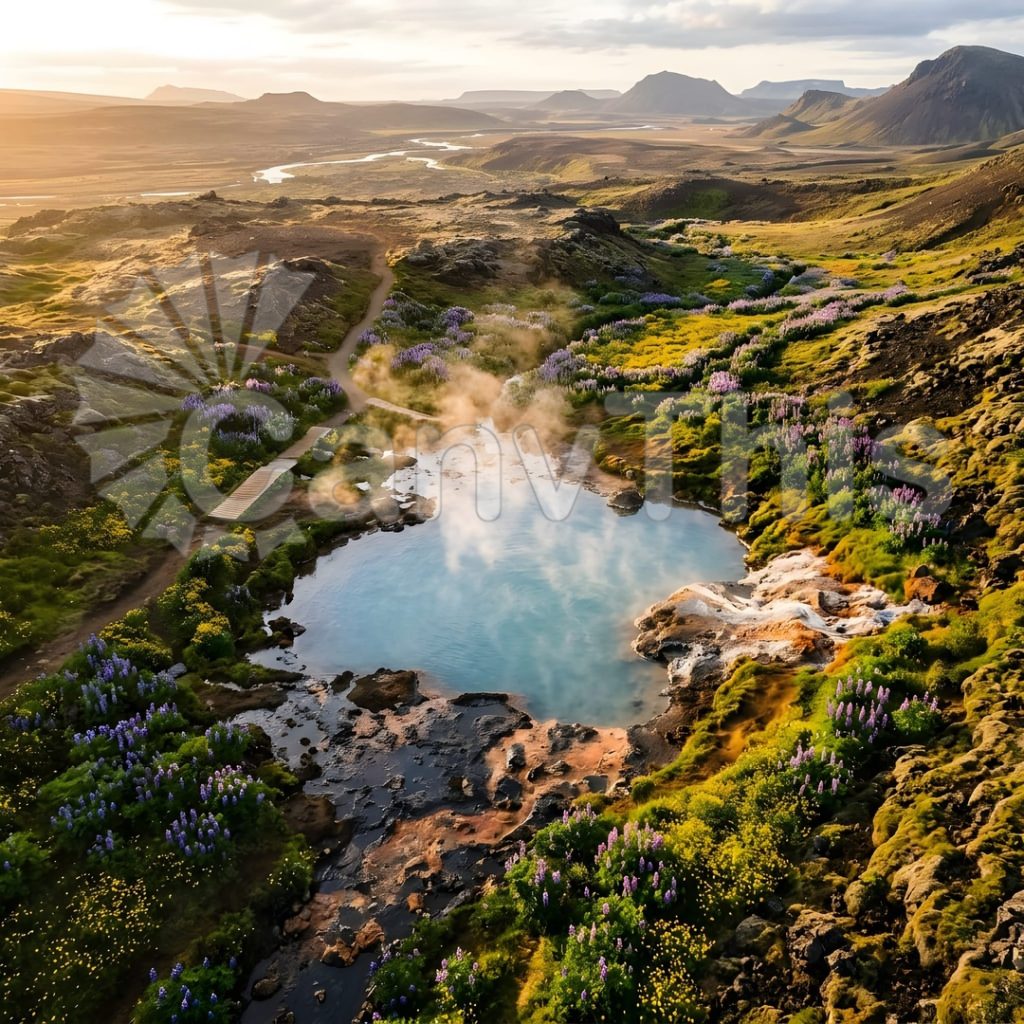
									Icelandic Hot Spring Superbloom — Bacterial Mat Aerial