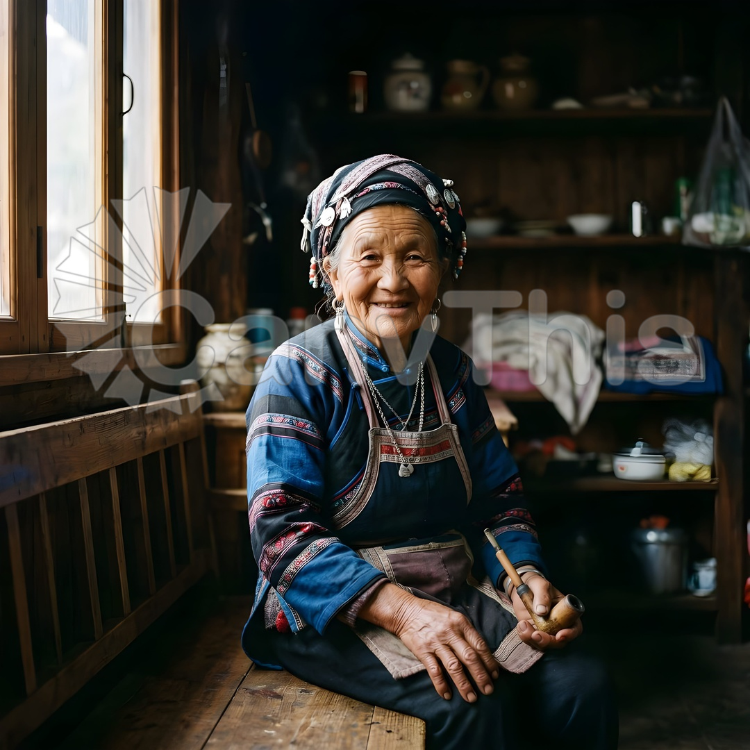 64. Naxi Elder — Lijiang Old Town Doorway_watermarked