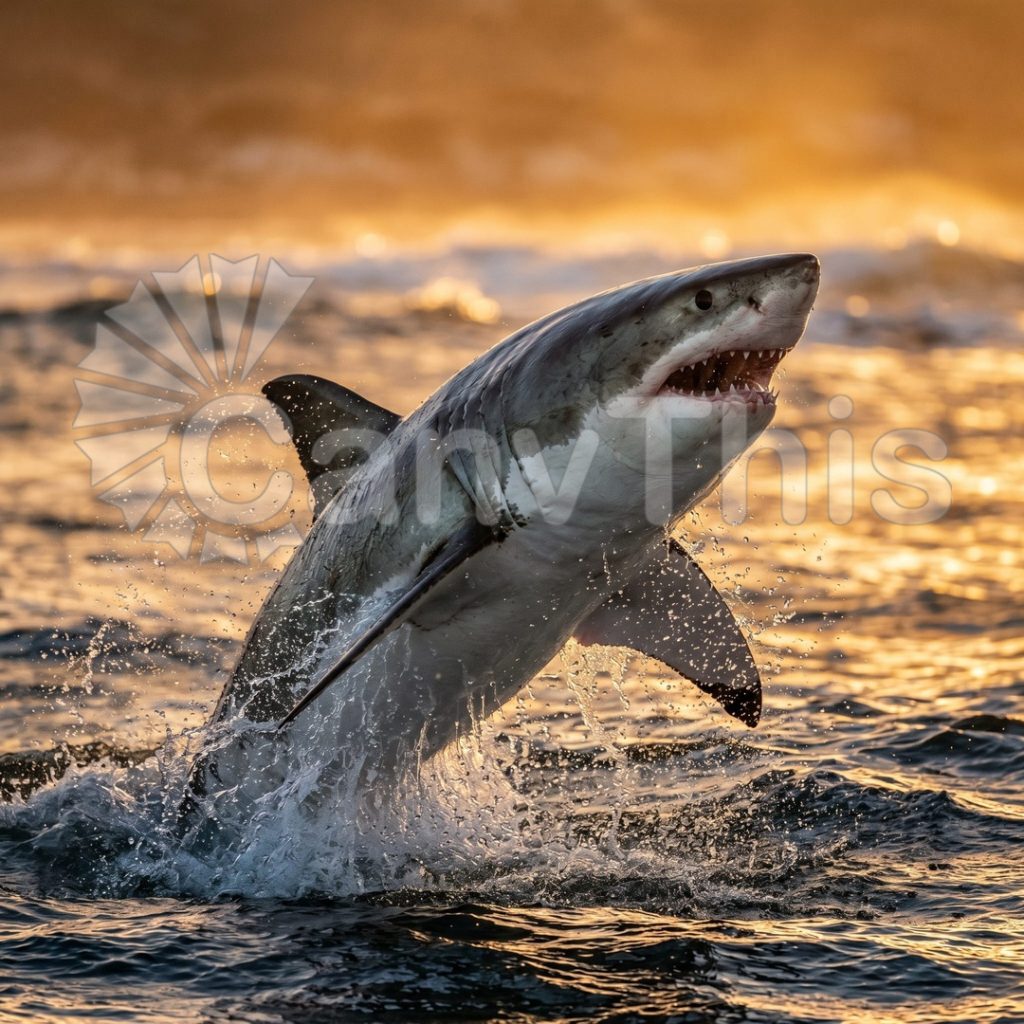 
									Great White Shark Breach — Seal Island Air