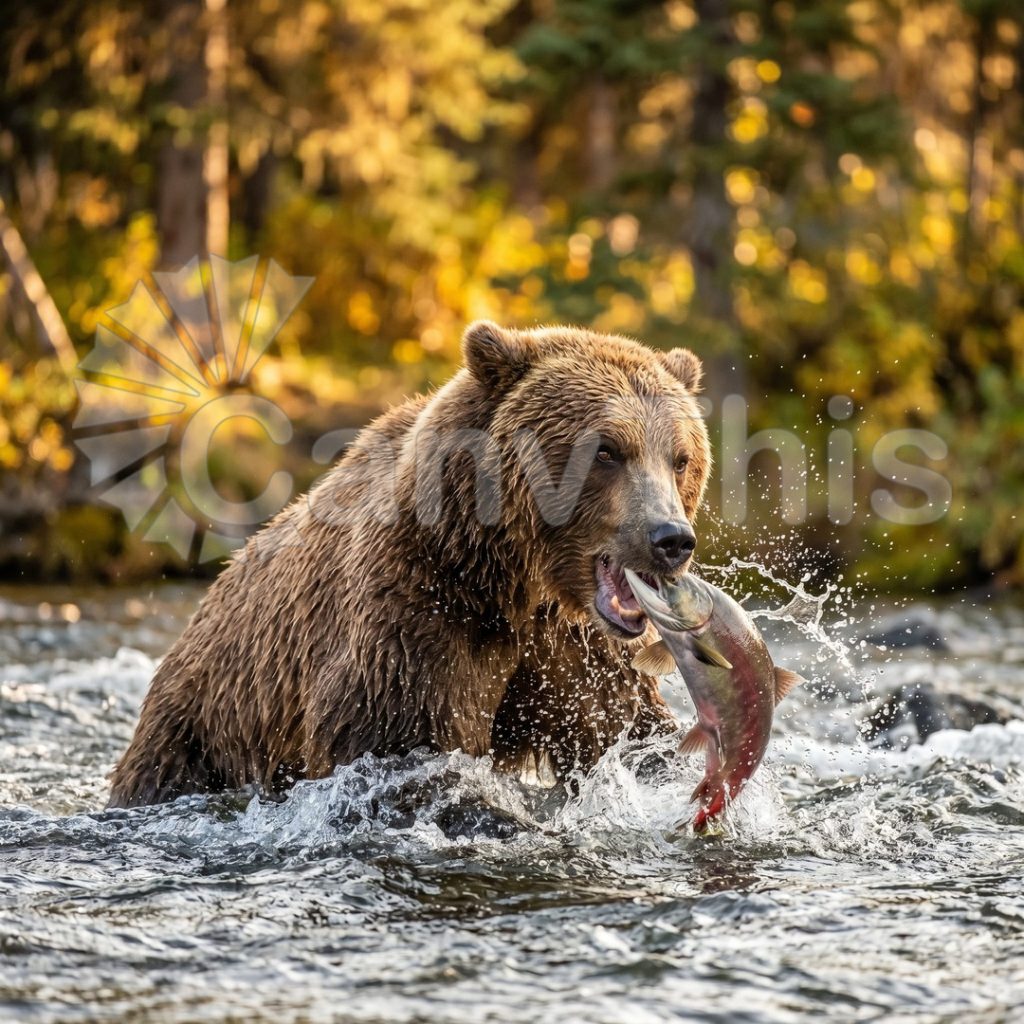 
									Grizzly Bear Salmon Catch — Brooks Falls Leap