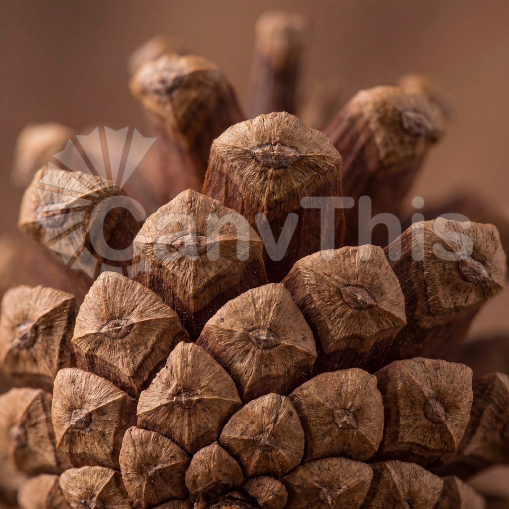 
									Pine Cone Scale Pattern — Fibonacci Spiral at 2:1 Macro