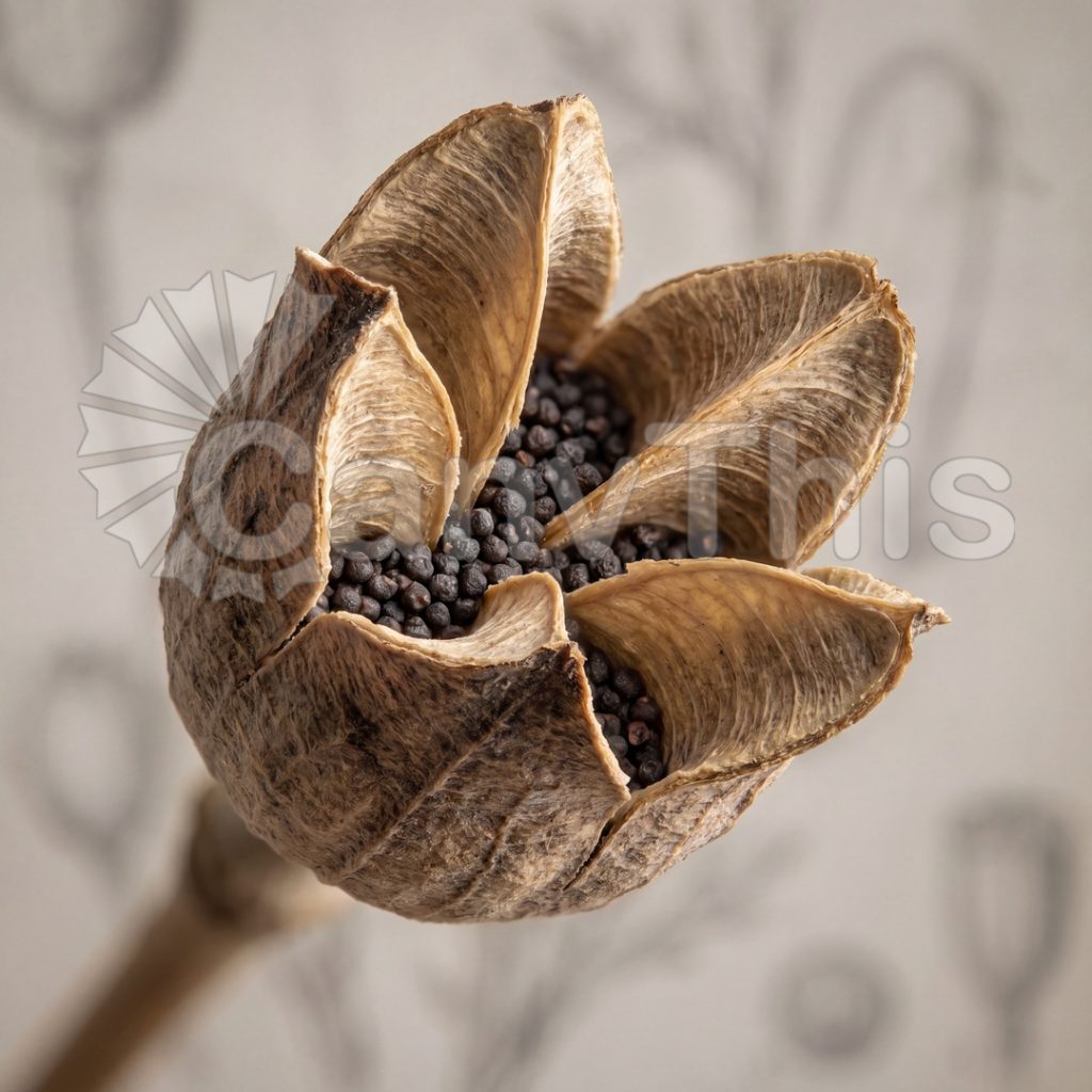 
									Seed Capsule Opening — Poppy Pod Pore Aperture