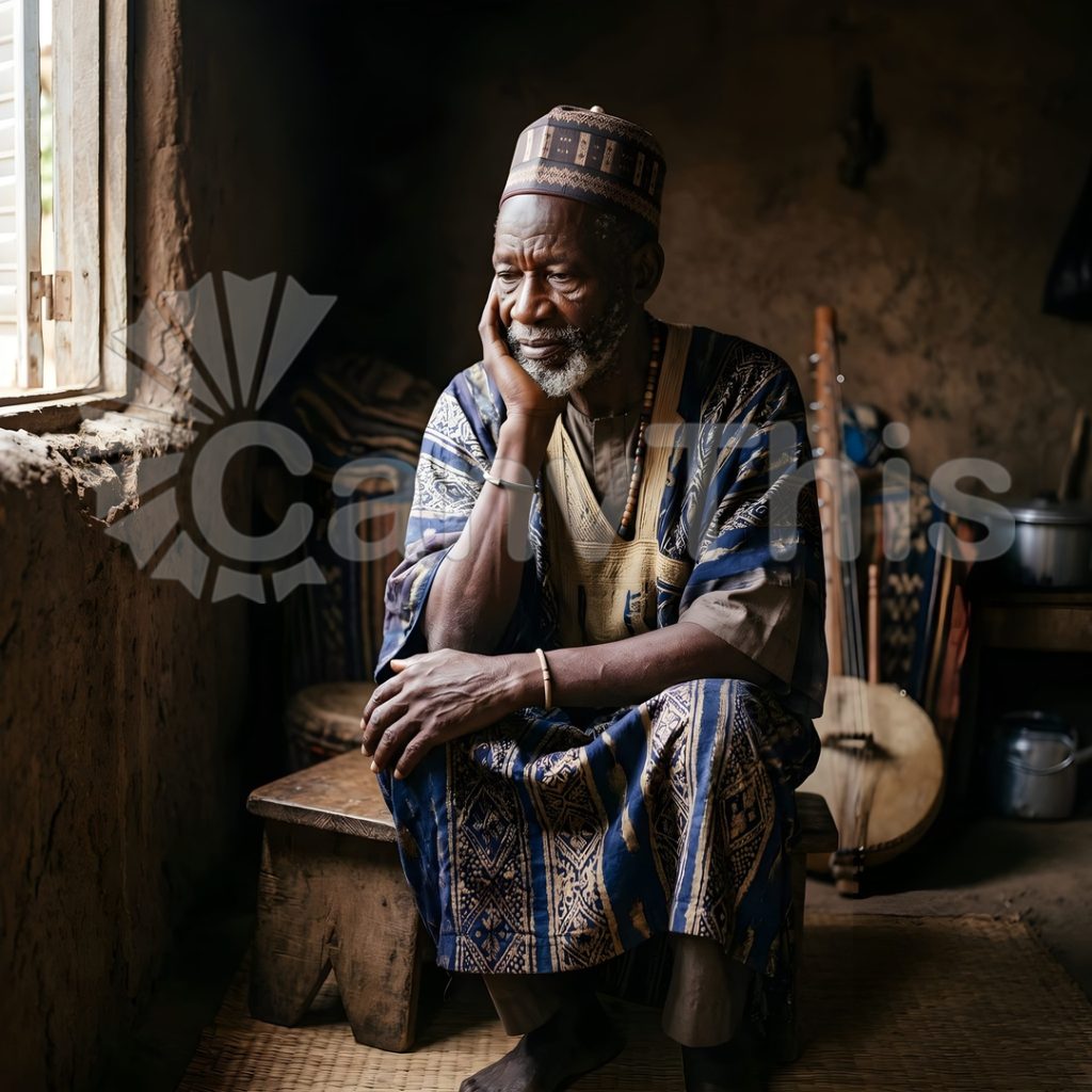 
									Malian Griot — Kora Player Close Portrait