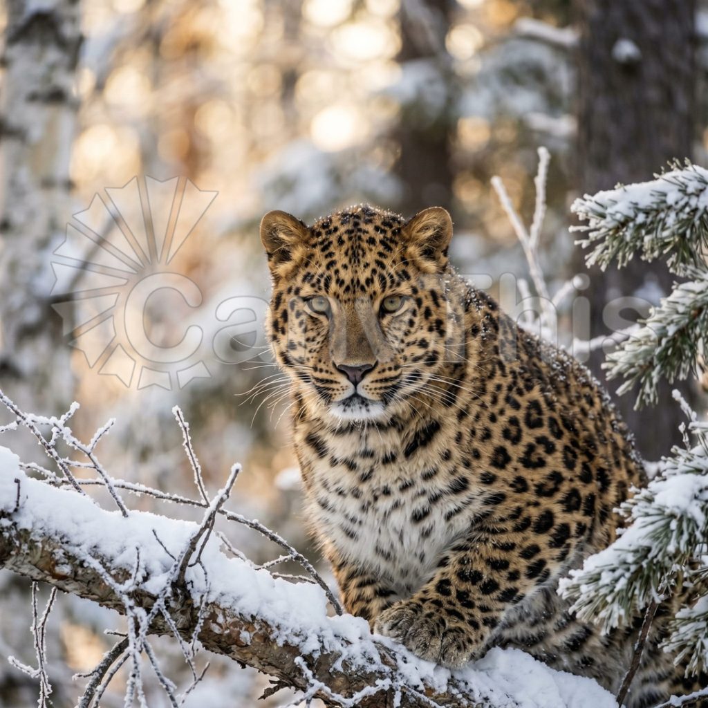 
									Amur Leopard Portrait — Russian Far East Snow
