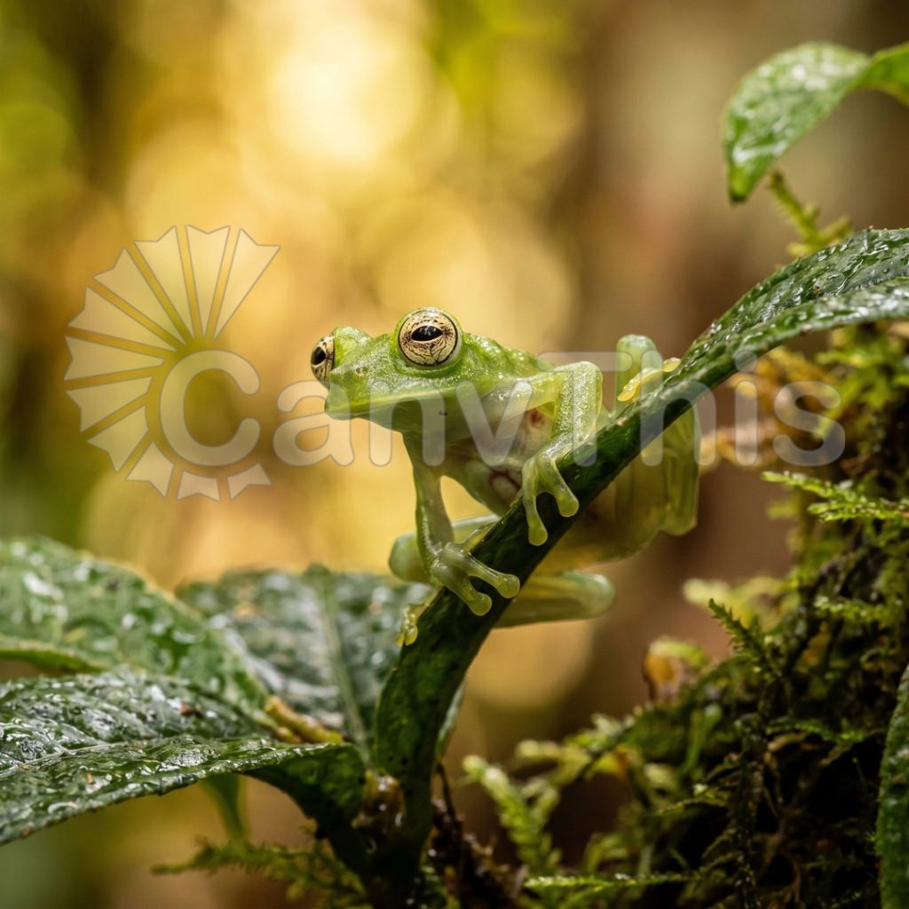 
									Glass Frog — Centrolenidae Transparent Belly Close-Up