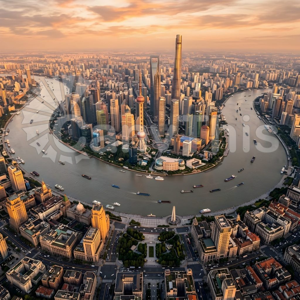 
									Shanghai Pudong — Supertall Density from Drone