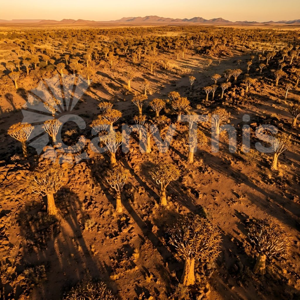 
									Namibia Quiver Tree Forest — Red Dune Aerial