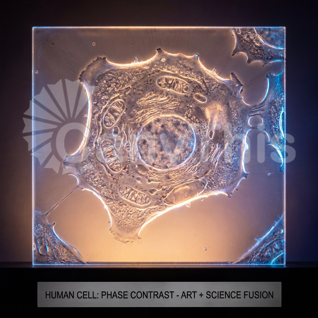 93_Human Cell Under Phase Contrast — Mitosis Division_watermarked