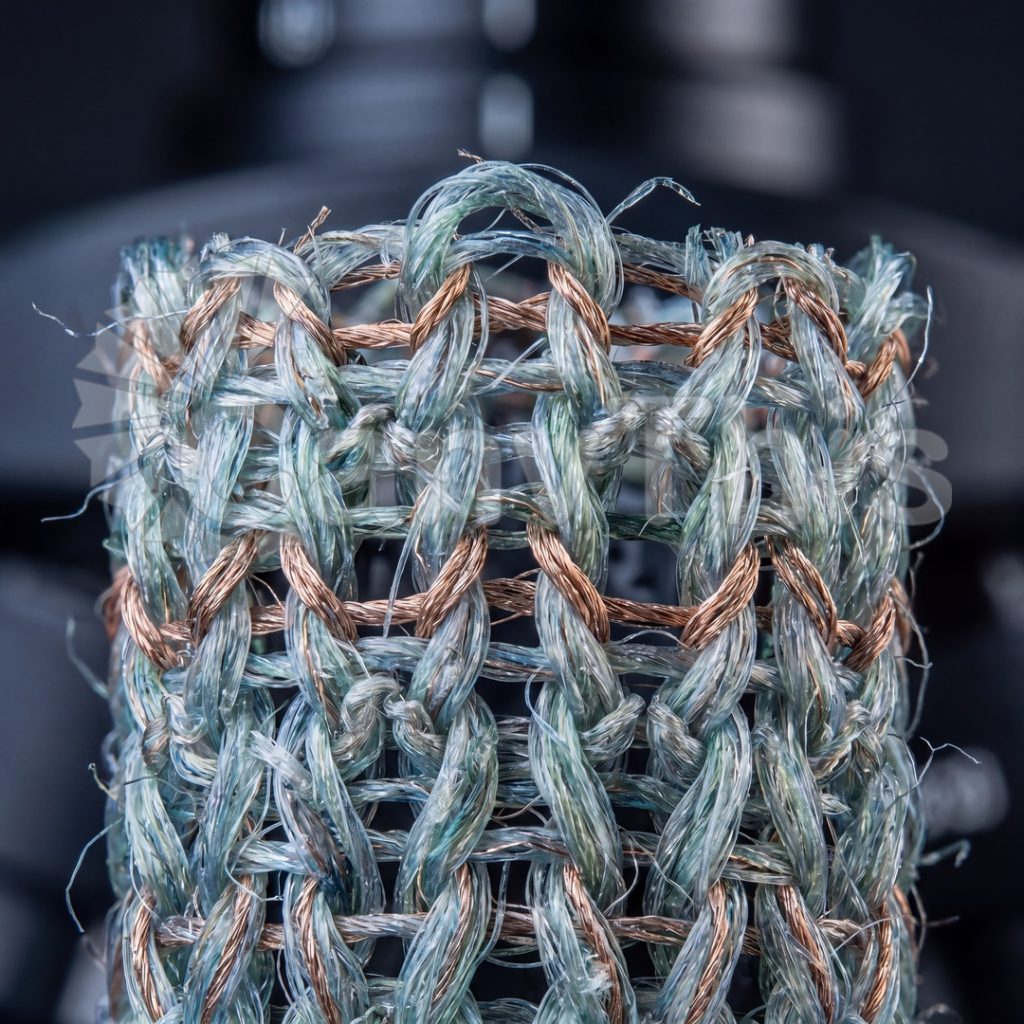 
									Knitted Fabric Architecture — Wool Loop Geometry at 4:1