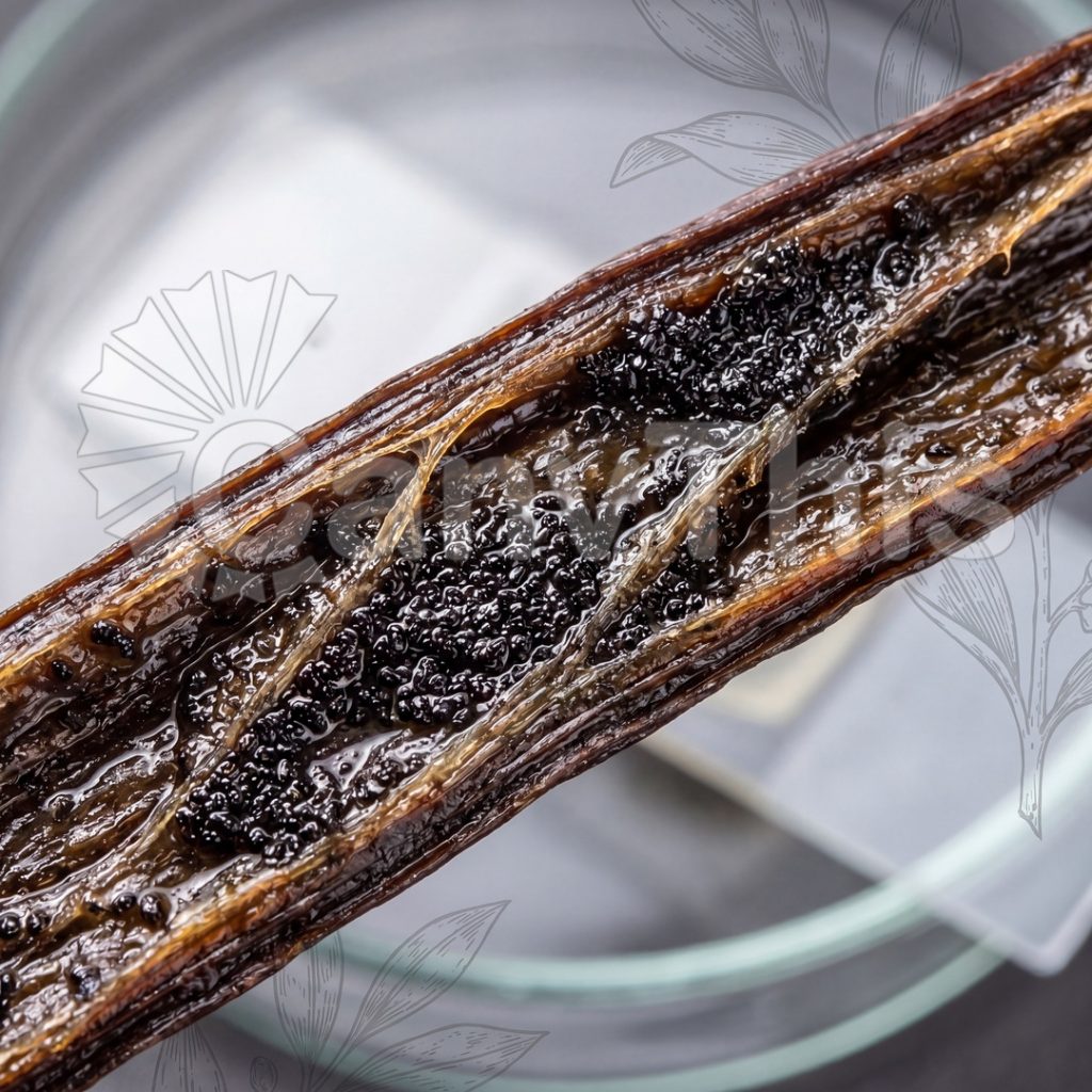 
									Vanilla Pod Interior — Crystal Vanillin at 4:1 Macro