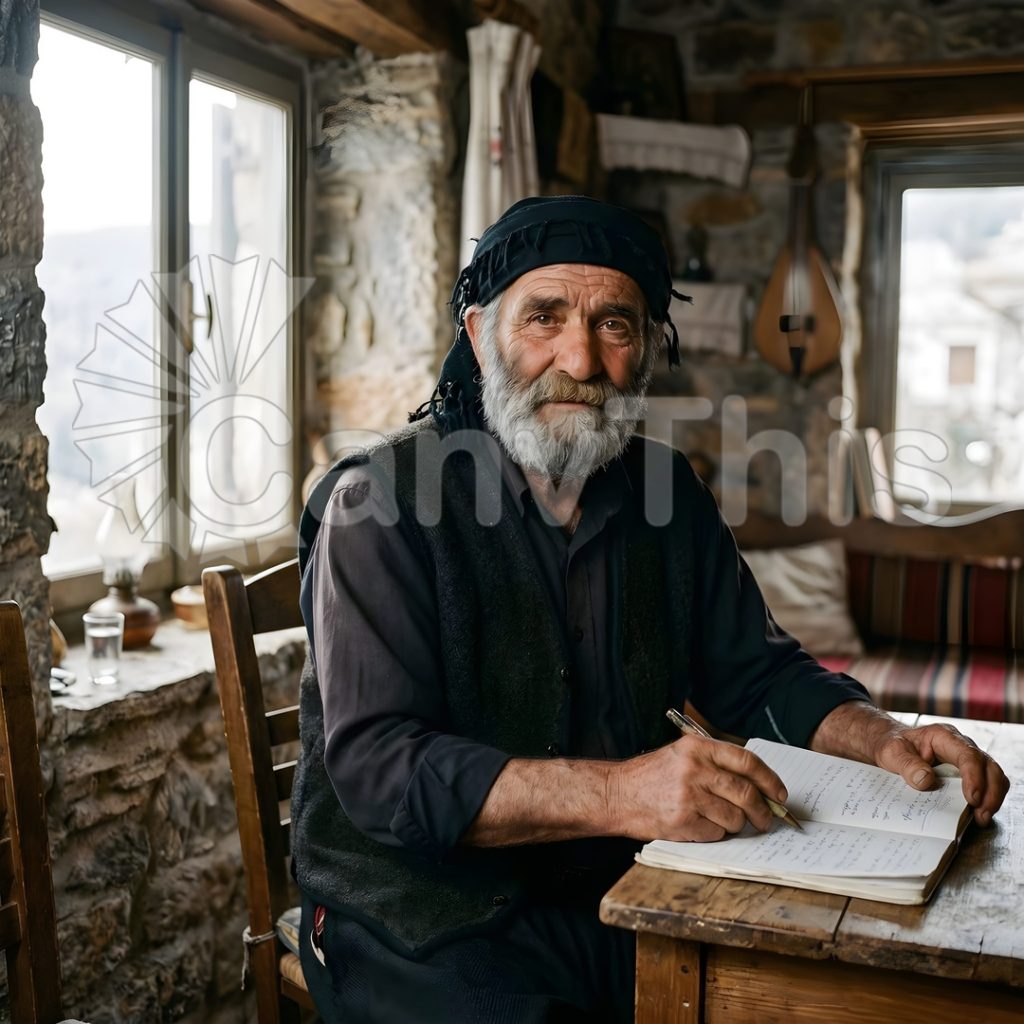 
									Cretan Mantinades Poet — Kafeneion Portrait