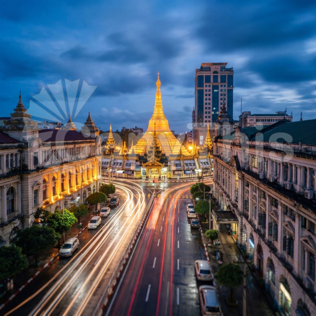 
									Yangon Downtown — Colonial Grid Aerial